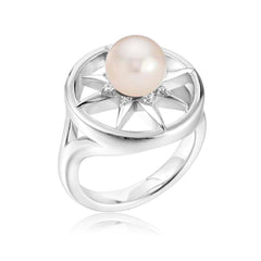Pearl Compass Ring Ring Island by Koa Nani Freshwater Pearl 