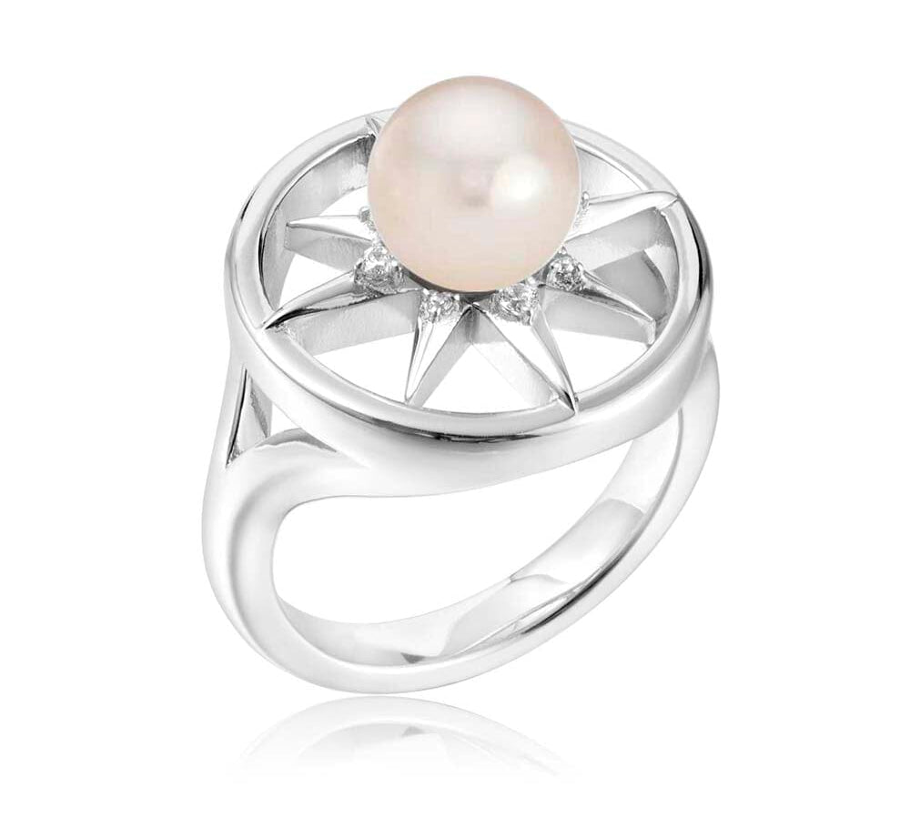 Pearl Compass Ring Ring Island by Koa Nani Freshwater Pearl 