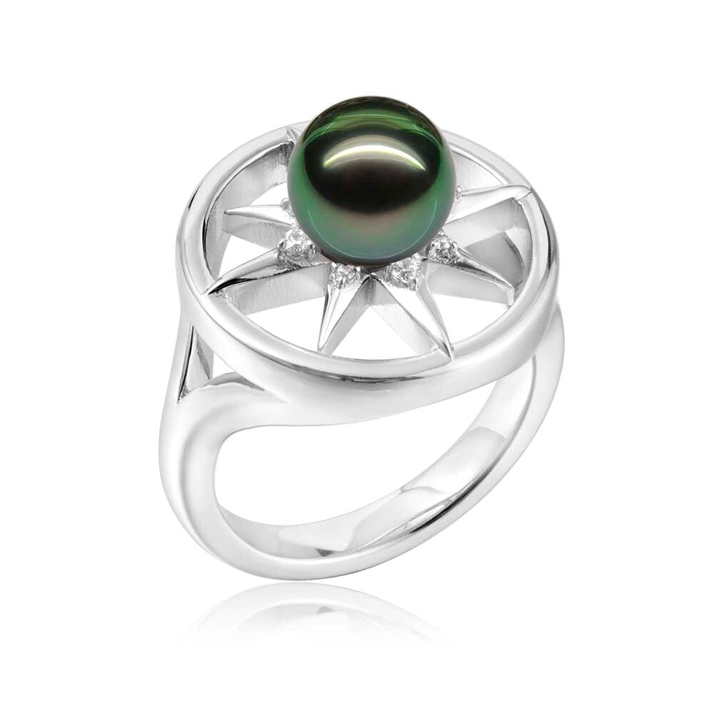 Pearl Compass Ring Ring Island by Koa Nani Tahitian Pearl 