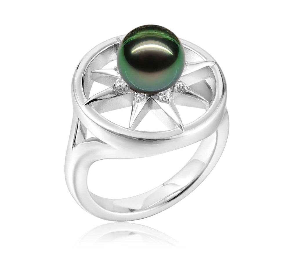Pearl Compass Ring Ring Island by Koa Nani Tahitian Pearl 