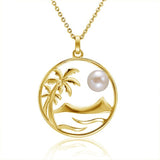 Pearl Diamond Head Eternity Pendant Pendant Island by Koa Nani Pink Freshwater Pearl 