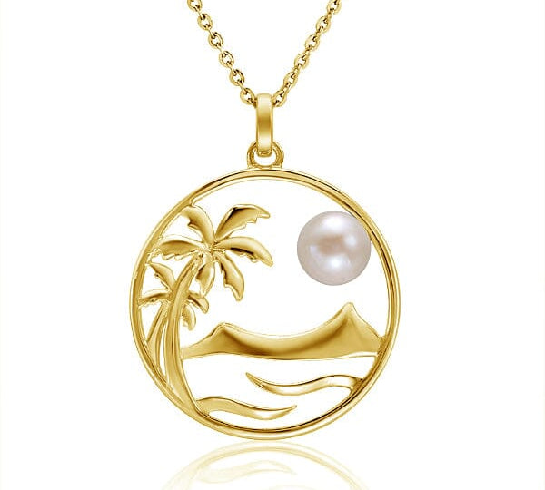 Pearl Diamond Head Eternity Pendant Pendant Island by Koa Nani Pink Freshwater Pearl 