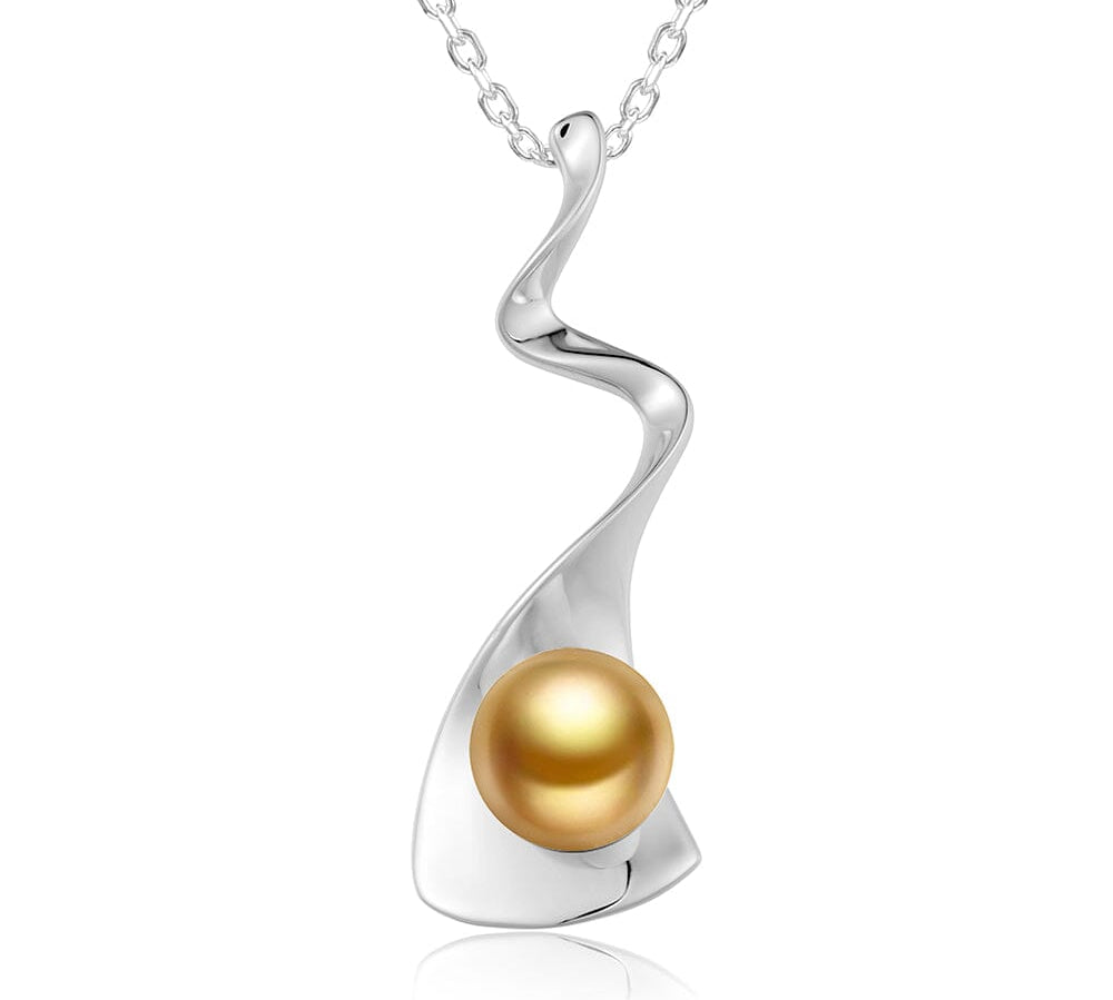 Pearl Lava Flow Pendant Pendant Island by Koa Nani Gold South Sea Pearl 