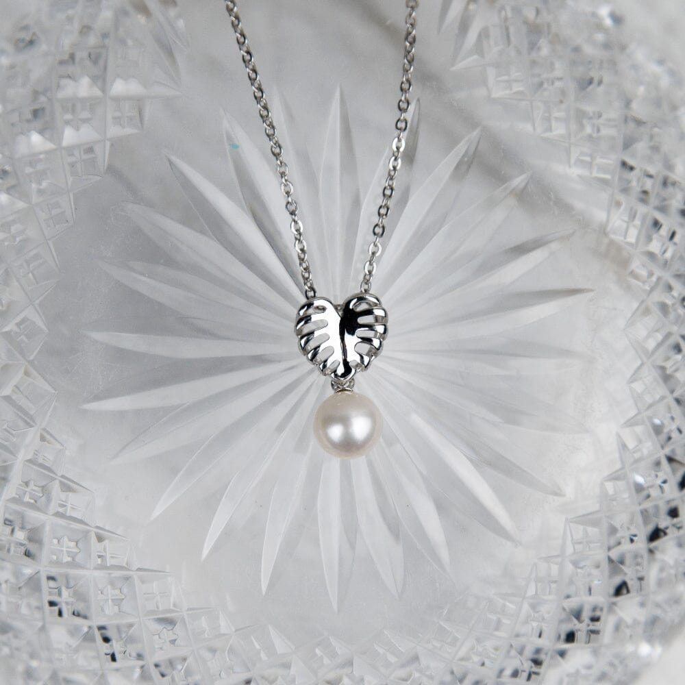 Pearl Monstera Leaf Pendant Pendant Island by Koa Nani 