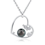 Pearl Plumeria Heart Pendant Pendant Island by Koa Nani Tahitian Pearl 