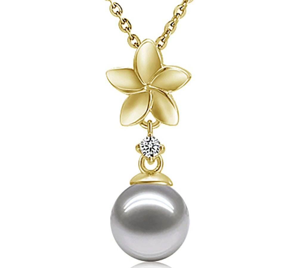 Pearl Plumeria Pendant Pendant Island by Koa Nani 