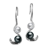 Pearl Ribbon Earrings Earrings Island by Koa Nani White/Black Freshwater Pearl 