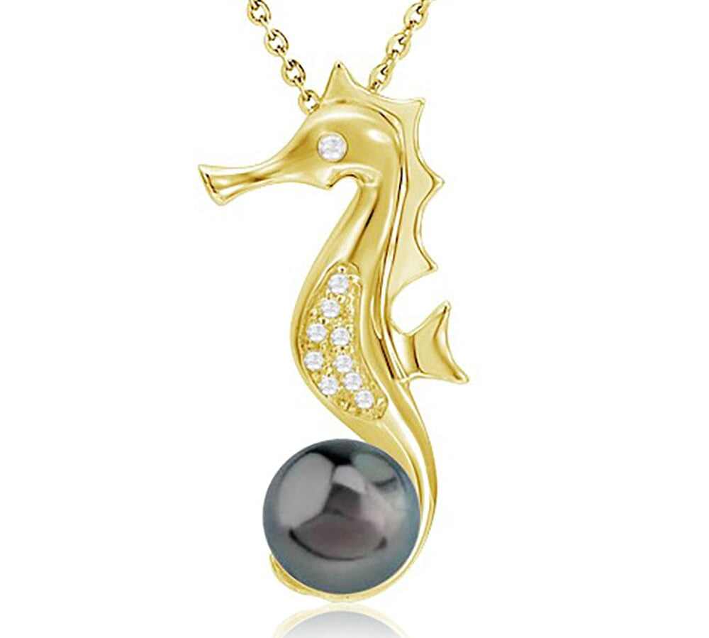 Pearl Seahorse Pendant Pendant Island by Koa Nani Tahitian Pearl 