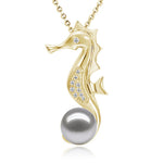 Pearl Seahorse Pendant Pendant Island by Koa Nani Akoya Pearl 