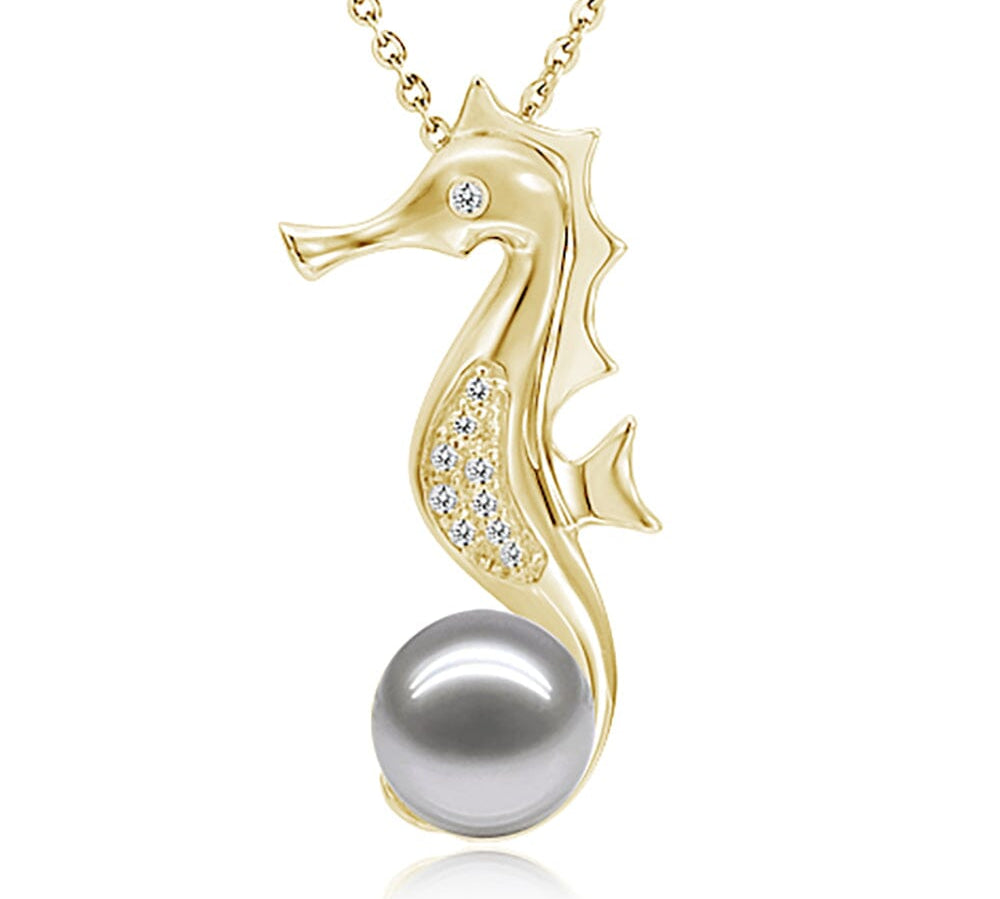 Pearl Seahorse Pendant Pendant Island by Koa Nani Akoya Pearl 