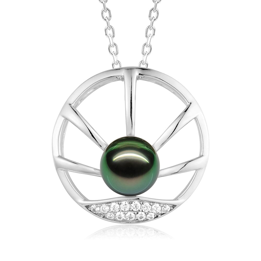 Pearl Sun Beams Eternity Pendant Pendant Island by Koa Nani Black Freshwater Pearl 