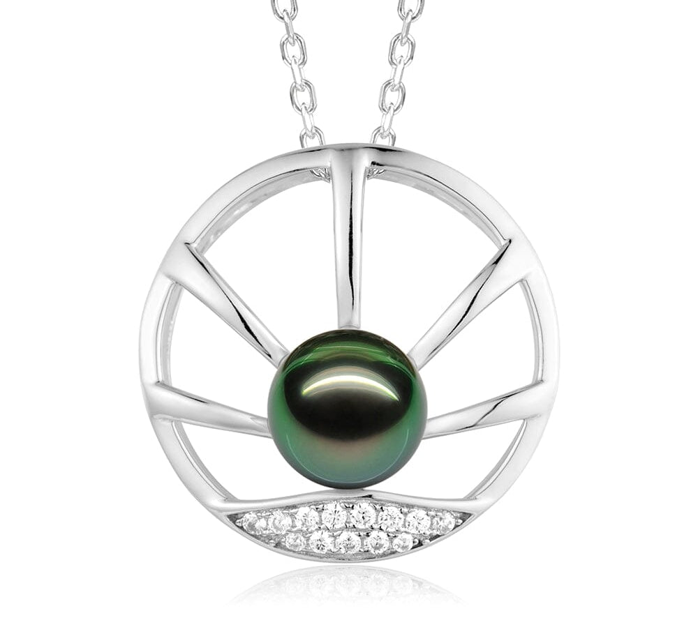 Pearl Sun Beams Eternity Pendant Pendant Island by Koa Nani Black Freshwater Pearl 