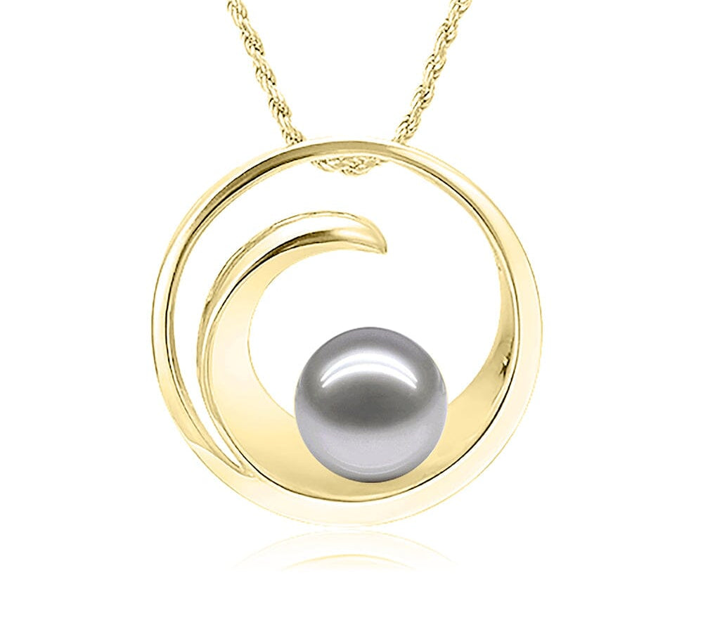 Pearl Wave Pendant Pendant Island by Koa Nani Akoya Pearl 