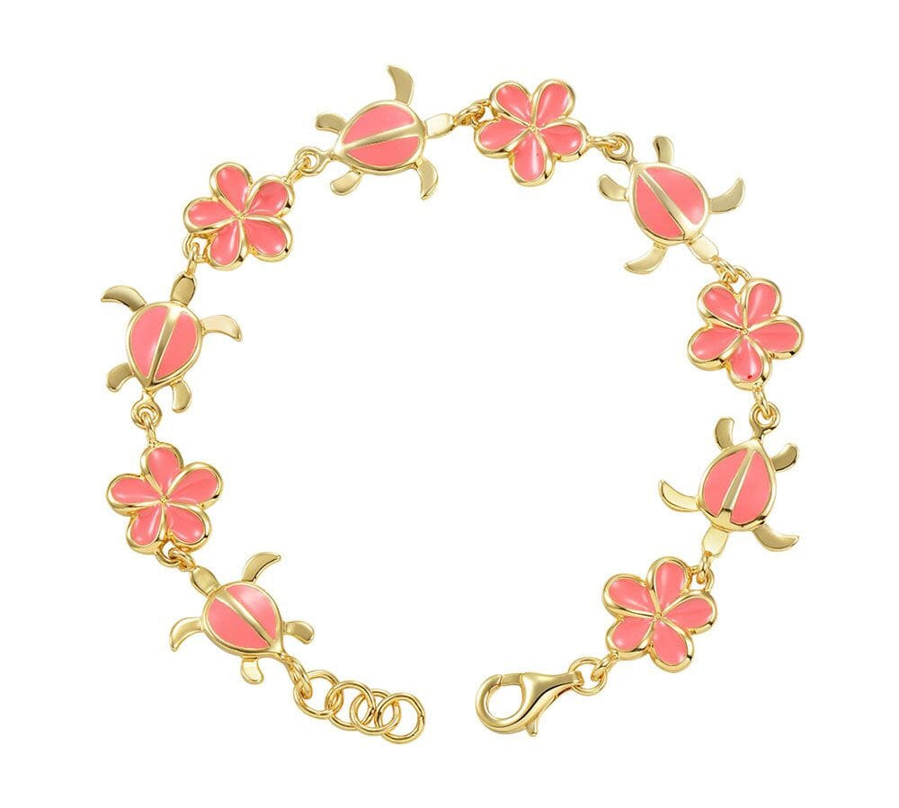 Pink Coral Pua and Honu Bracelet Bracelet Island by Koa Nani 