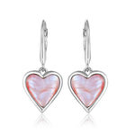 Pink Mother of Pearl Heart Earrings Earrings Island by Koa Nani 