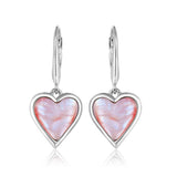 Pink Mother of Pearl Heart Earrings Earrings Island by Koa Nani 