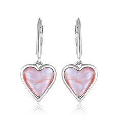 Pink Mother of Pearl Heart Earrings Earrings Island by Koa Nani 
