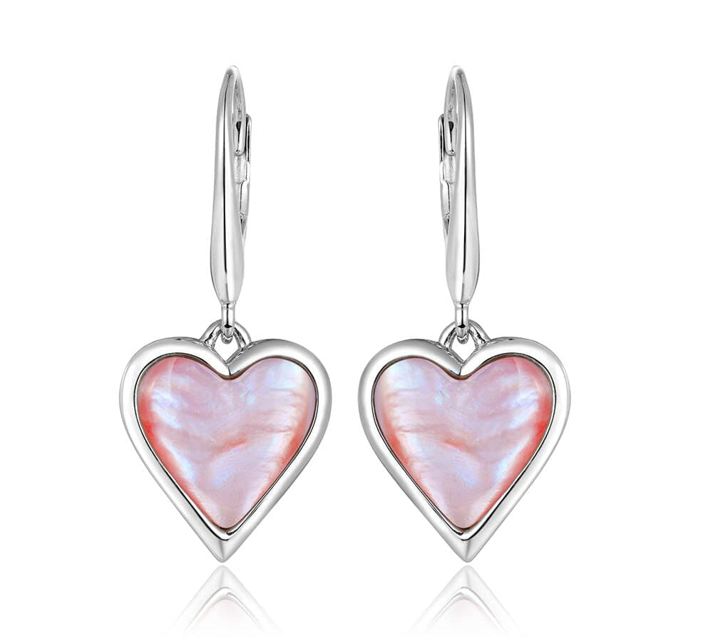 Pink Mother of Pearl Heart Earrings Earrings Island by Koa Nani 