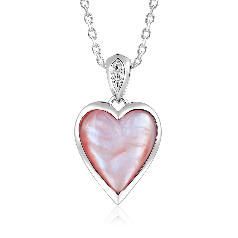 Pink Mother of Pearl Heart Pendant Pendant Island by Koa Nani 