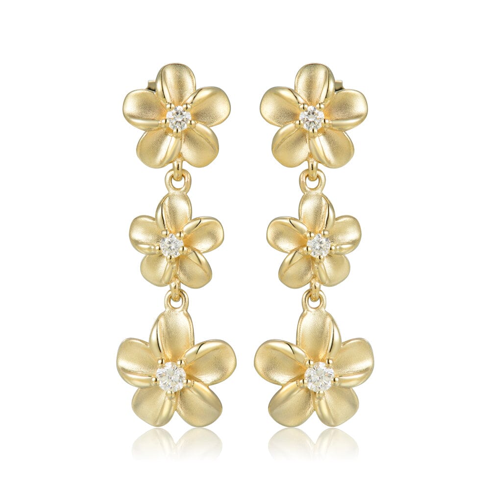 Plumeria Dangle Earrings Earrings Island by Koa Nani 