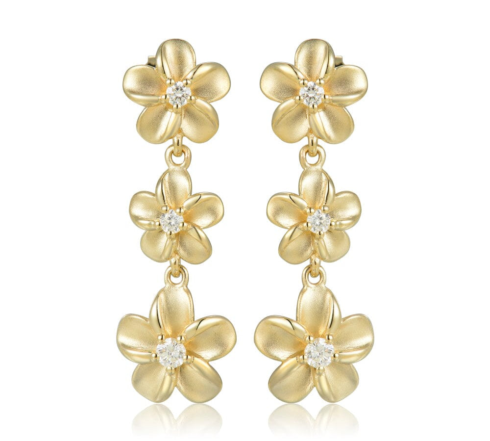 Plumeria Dangle Earrings Earrings Island by Koa Nani 