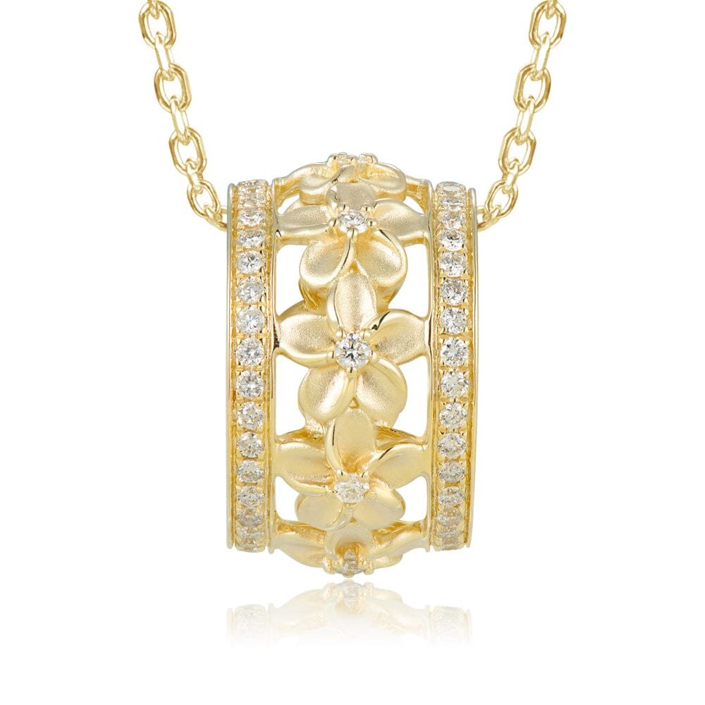Plumeria Halo Barrel Pendant Pendant Island by Koa Nani 