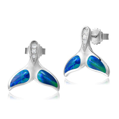 Prismé Opal Halona Whale Tail Earrings Earrings Island by Koa Nani 