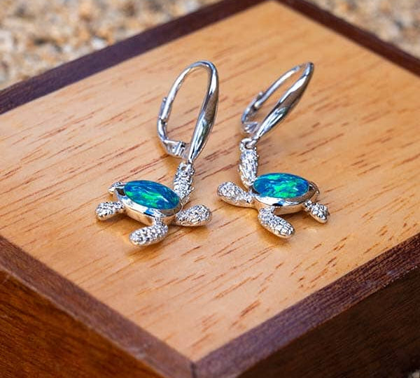 Prismé Opal Kipuka Honu Earrings Earrings Island by Koa Nani 