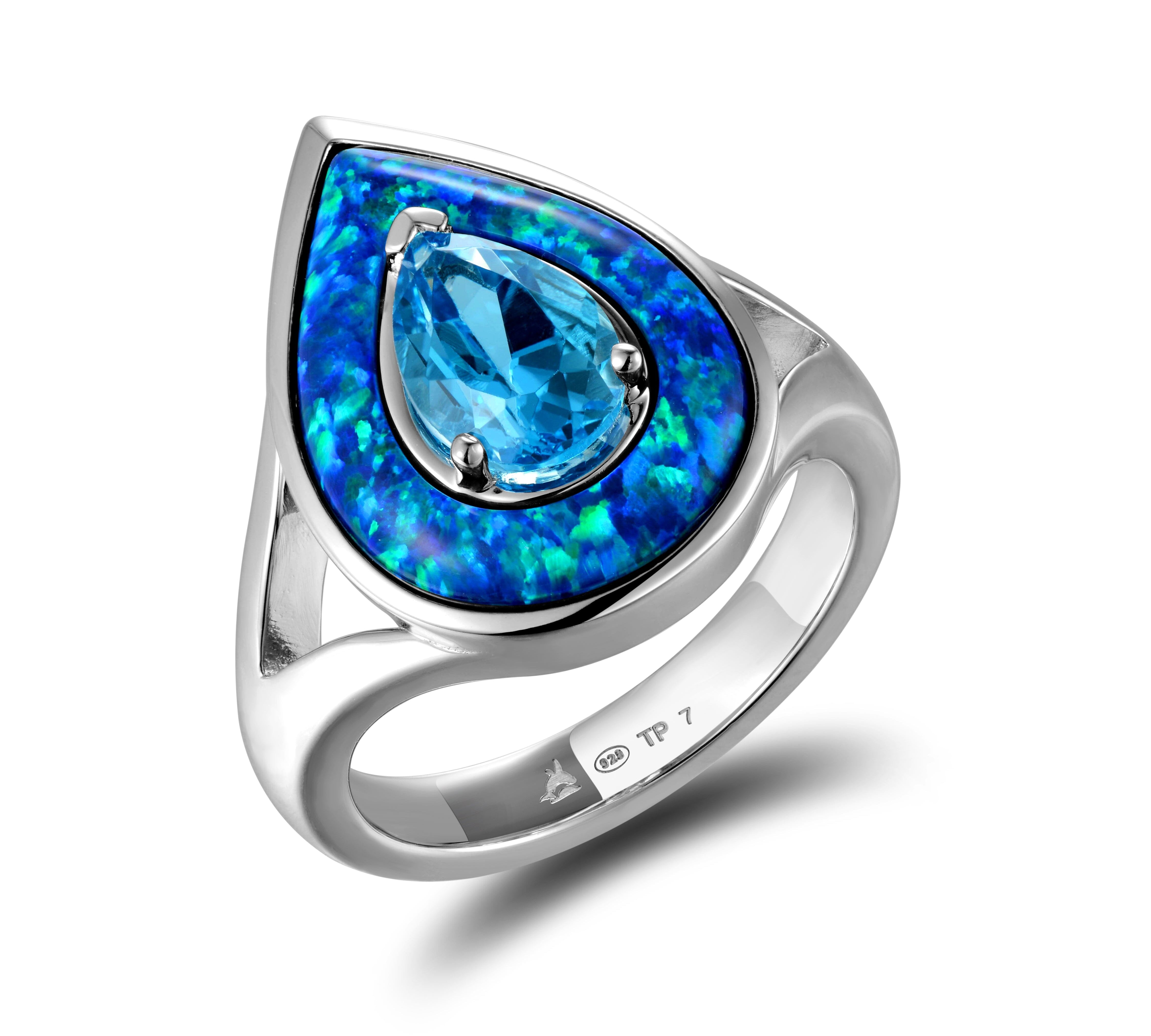 Prismé Opal Lagoon Cocktail Ring Ring Island by Koa Nani 