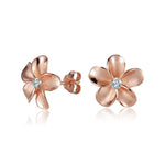 Pua Plumeria Stud Earrings Earrings Island by Koa Nani Rose Gold Vermeil 