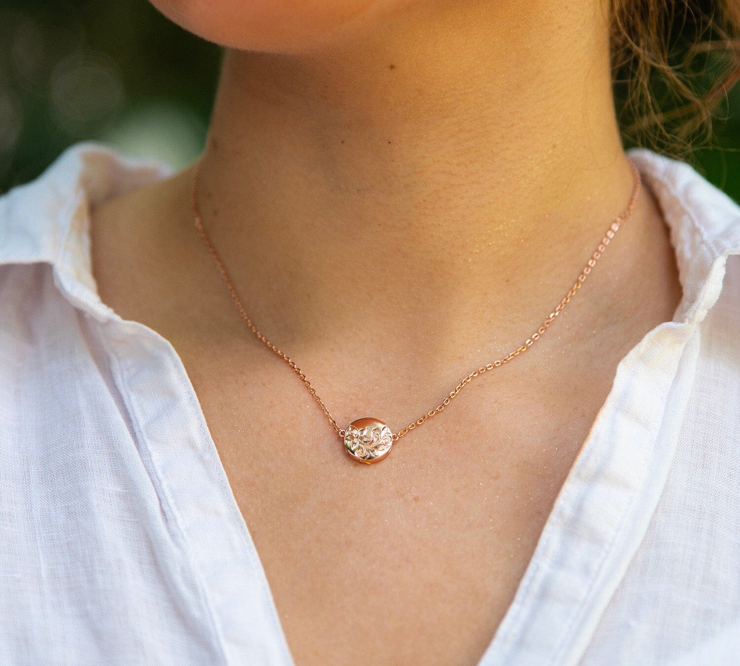 Pualani Plumeria Scroll Necklace Necklace Island by Koa Nani 