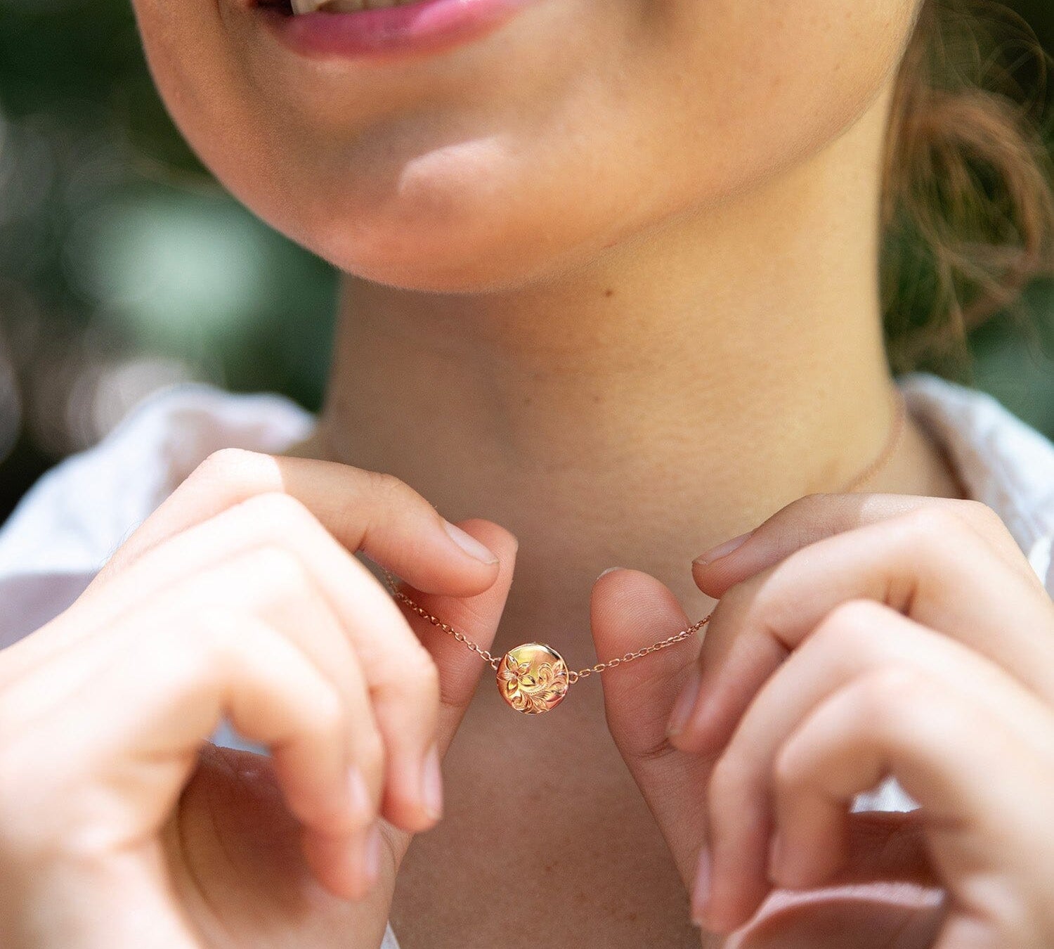 Pualani Plumeria Scroll Necklace Necklace Island by Koa Nani 