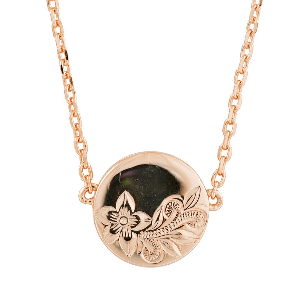 Pualani Plumeria Scroll Necklace Necklace Island by Koa Nani Rose Gold Vermeil 