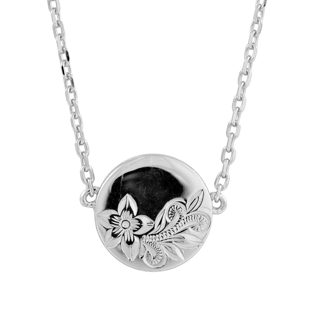 Pualani Plumeria Scroll Necklace Necklace Island by Koa Nani Sterling Silver 