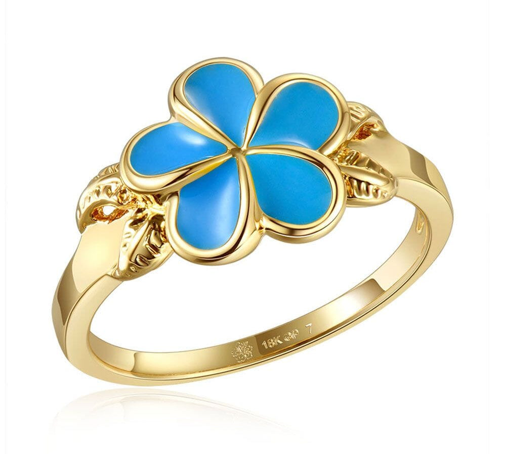 Sea Blue Grand Plumeria Ring Ring Island by Koa Nani 8 