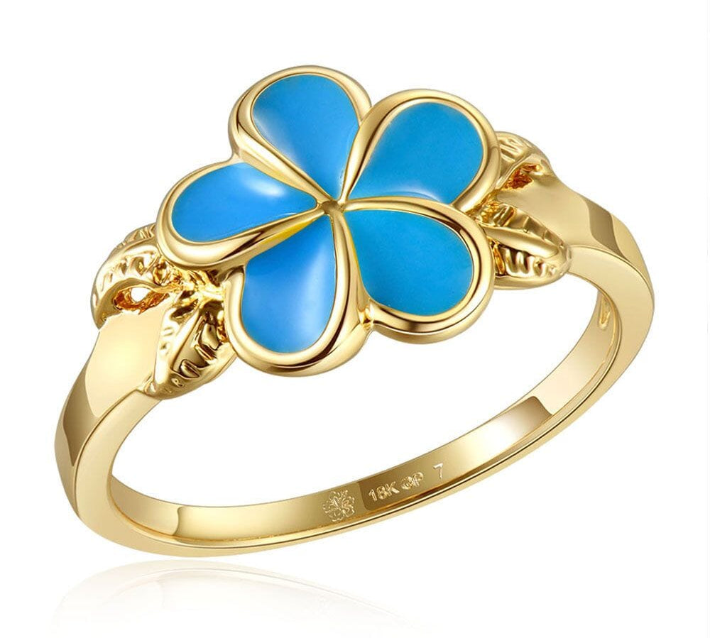 Sea Blue Grand Plumeria Ring Ring Island by Koa Nani 9 