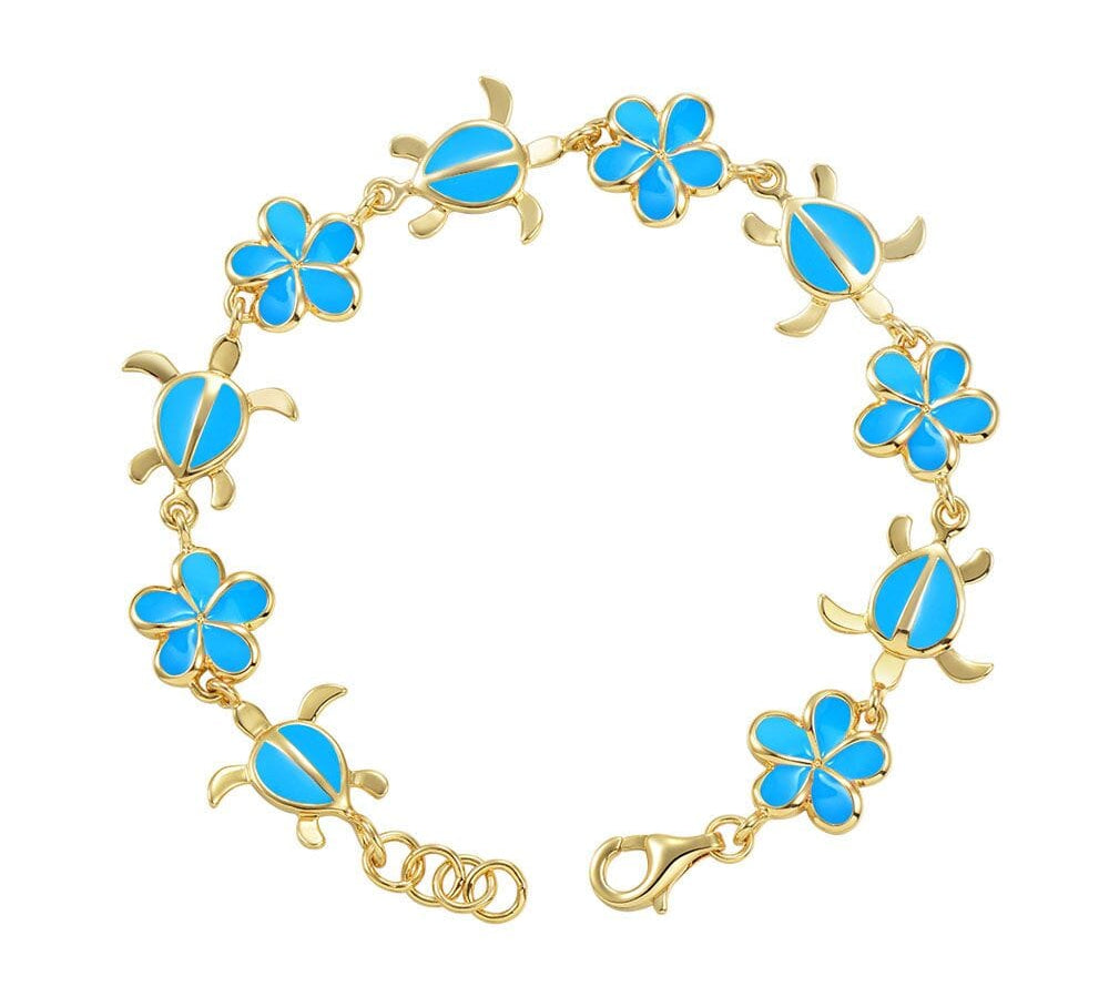 Sea Blue Pua and Honu Bracelet Bracelet Island by Koa Nani 