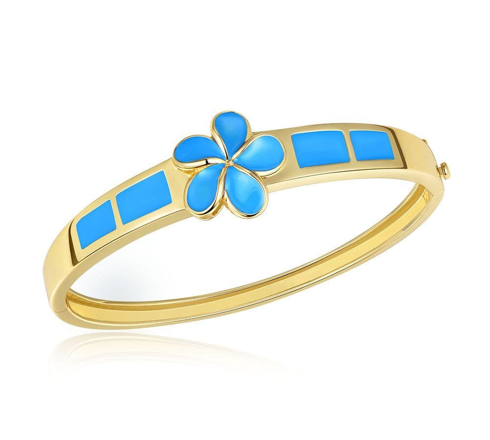 Sea Blue Pua Melia Bangle Bangle Island by Koa Nani 
