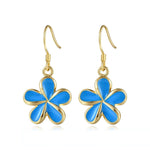 Sea Blue Pua Melia Hook Earrings Earrings Island by Koa Nani 18mm 