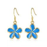 Sea Blue Pua Melia Hook Earrings Earrings Island by Koa Nani 18mm 