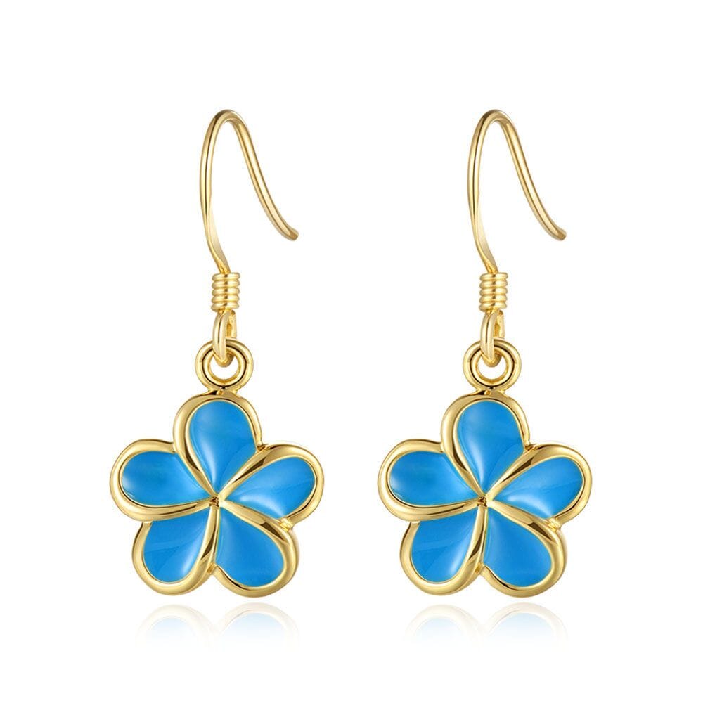 Sea Blue Pua Melia Hook Earrings Earrings Island by Koa Nani 10mm 
