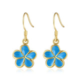 Sea Blue Pua Melia Hook Earrings Earrings Island by Koa Nani 10mm 