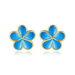 Sea Blue Pua Melia Stud Earrings Earrings Island by Koa Nani 10mm 