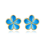 Sea Blue Pua Melia Stud Earrings Earrings Island by Koa Nani 10mm 