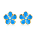 Sea Blue Pua Melia Stud Earrings Earrings Island by Koa Nani 14mm 