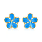 Sea Blue Pua Melia Stud Earrings Earrings Island by Koa Nani 14mm 