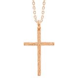 Therese Engraved Cross Pendant Pendant Island by Koa Nani Rose Gold Vermeil Style 1 