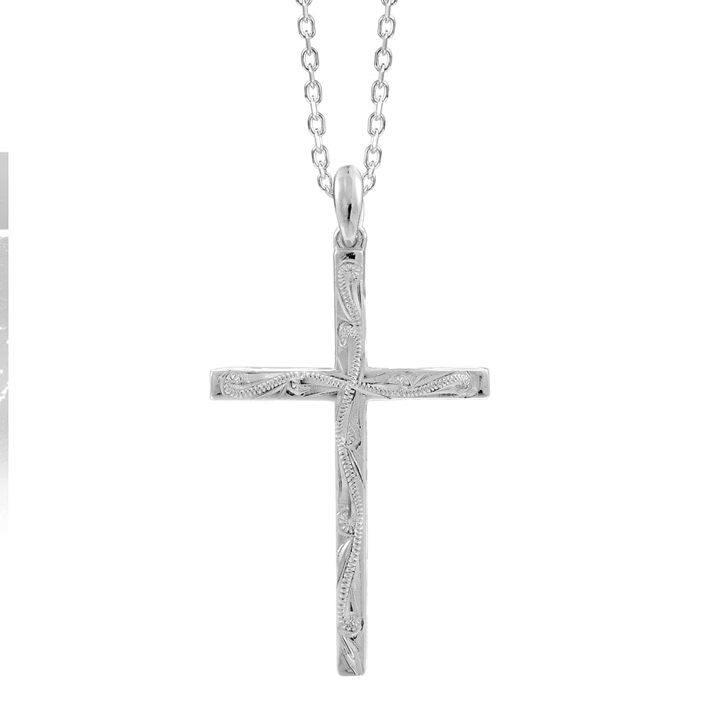 Therese Engraved Cross Pendant Pendant Island by Koa Nani Sterling Silver Style 1 