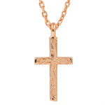 Therese Engraved Cross Pendant Pendant Island by Koa Nani Rose Gold Vermeil Style 2 