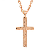 Therese Engraved Cross Pendant Pendant Island by Koa Nani Rose Gold Vermeil Style 2 